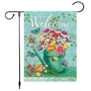 Garden Flag 12.5  x 18 inches Flowers Butterflies Home and Garden Decoration